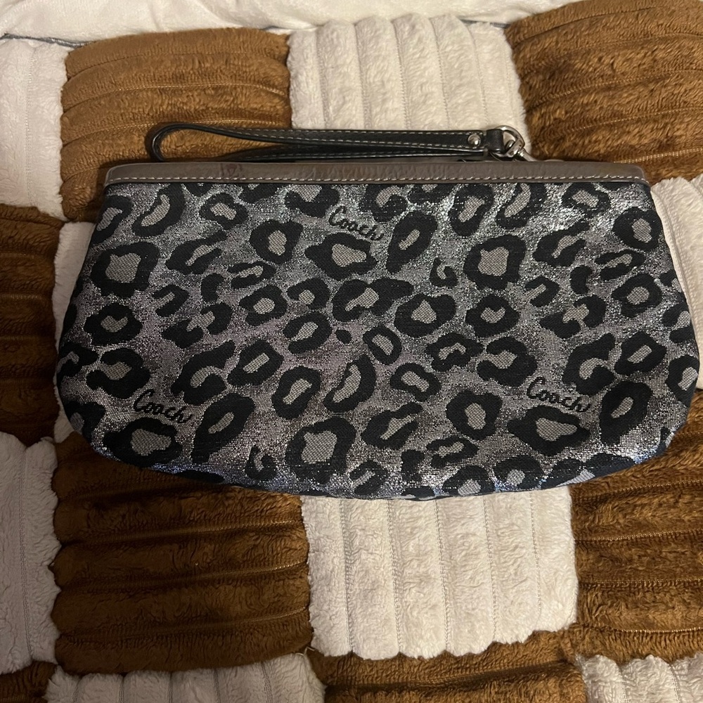 Coach Black and Gray Ocelot Wristlet VGUC! - Picture 2 of 6